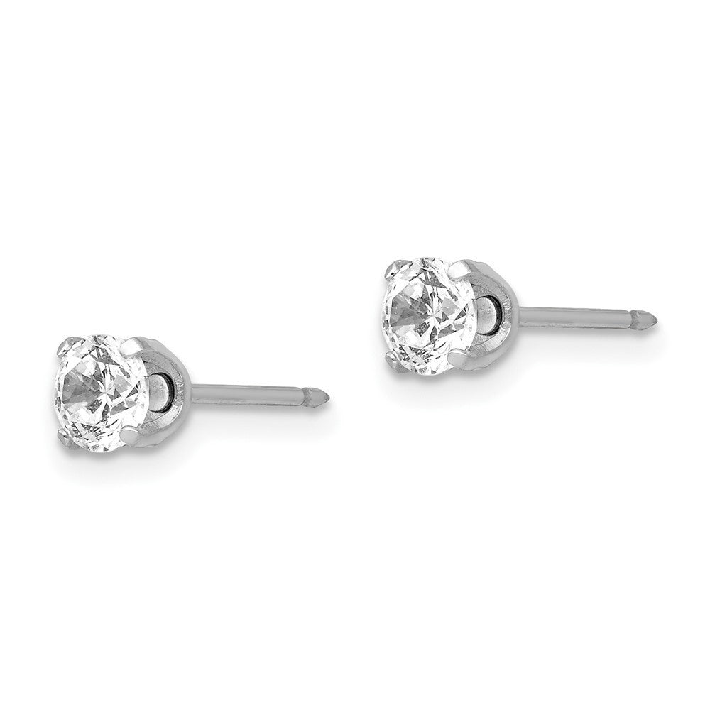 14k White Gold 4.25mm CZ Stud Earrings