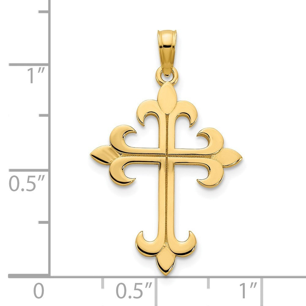 14k Yellow Gold Cross Charm Pendant