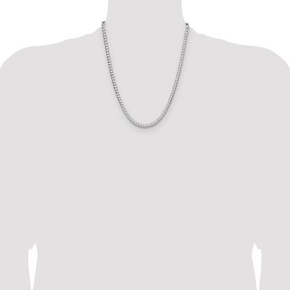 Sterling Silver 4.7mm Diamond-Cut Square Franco Chain Necklace 22"