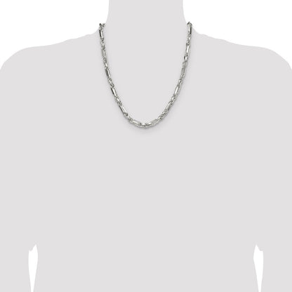 Sterling Silver 6mm Diamond-Cut Figarope Chain Necklace 22"