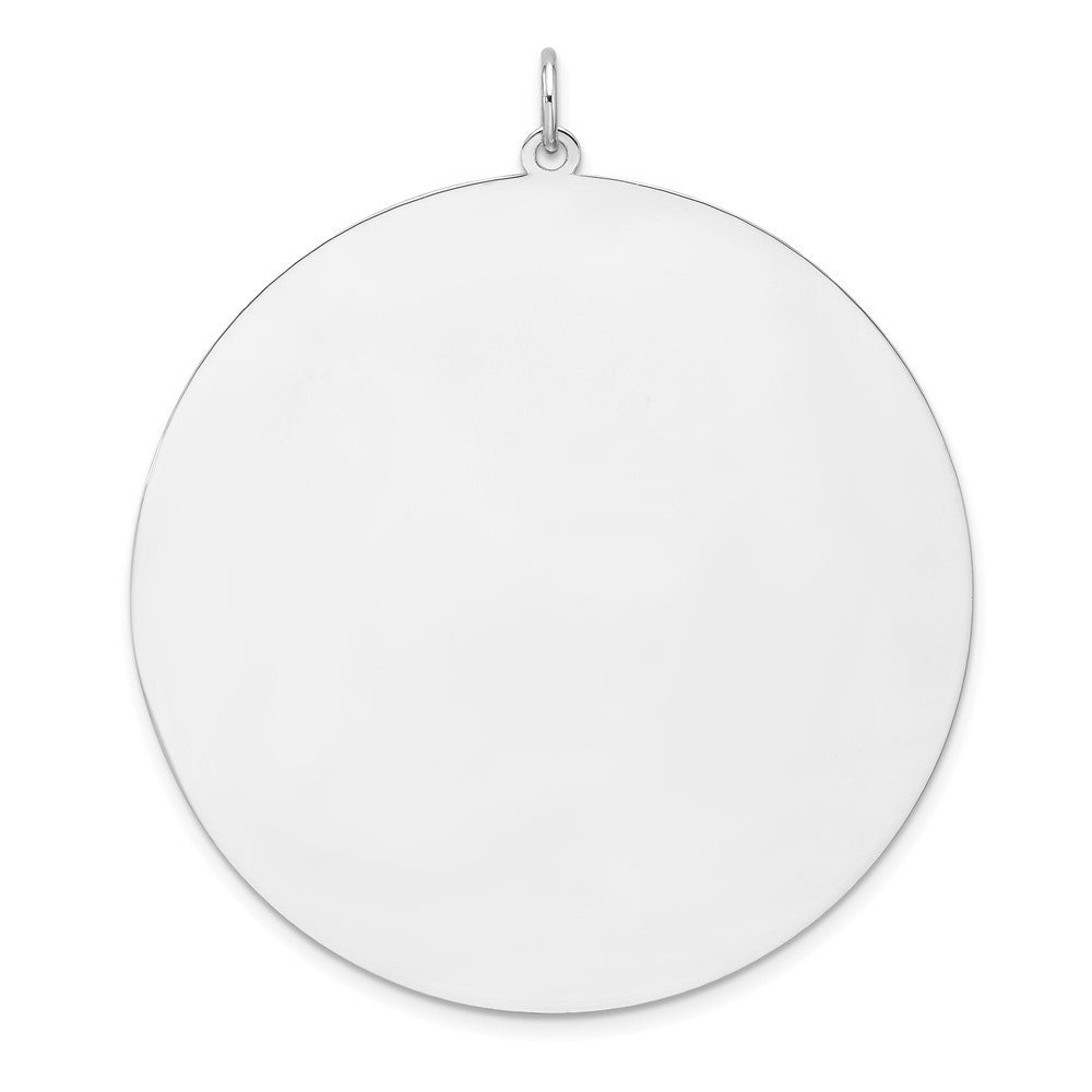 Sterling Silver Rhod-plated Polish Front Back Disc Charm Pendant
