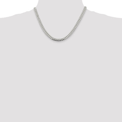 Sterling Silver 6.4mm Polished Domed Curb Chain Necklace 18"
