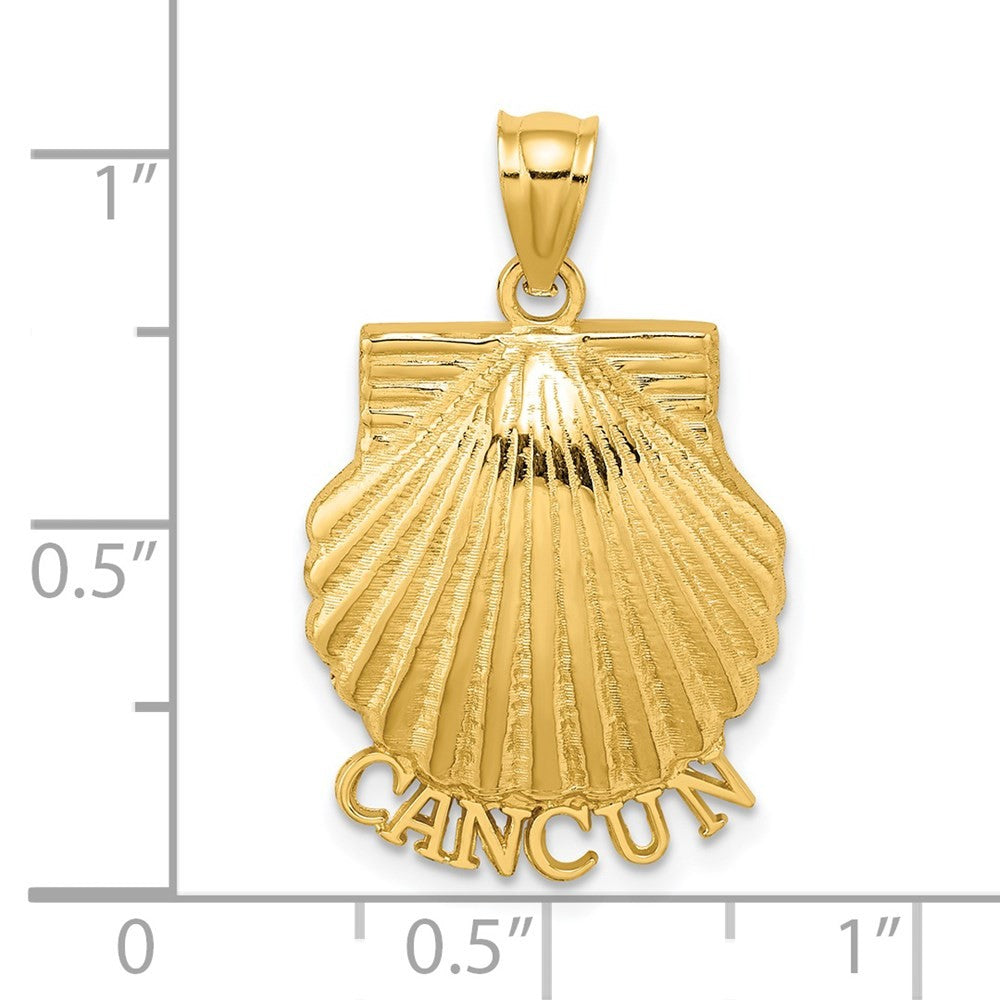 14k Yellow Gold CANCUN Scallop Shell Charm Pendant