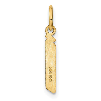 14k Yellow Gold Lowercase Letter J Initial Pendant