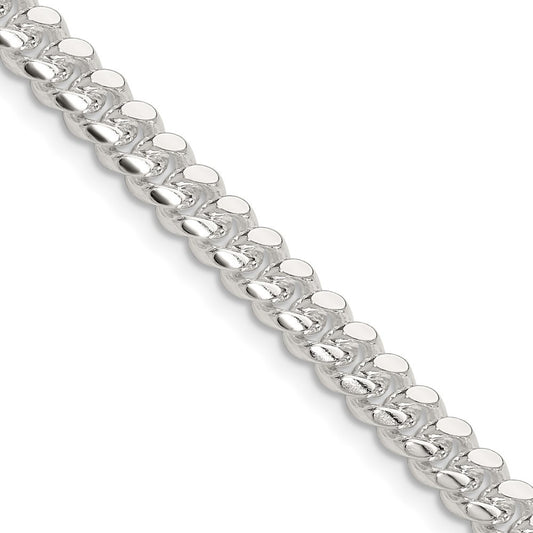 Sterling Silver Polished 5.7mm Domed Curb Chain Necklace 20"
