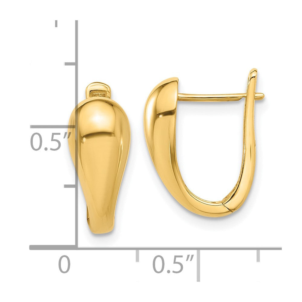 14k Yellow Gold Polished Hinged Hoop Earrings