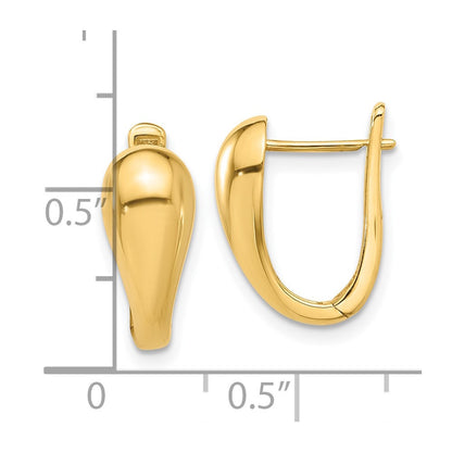 14k Yellow Gold Polished Hinged Hoop Earrings