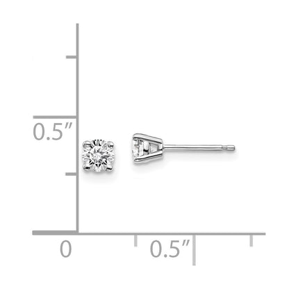 14K White .30ct I1 J-K Diamond Push-on Stud Earrings