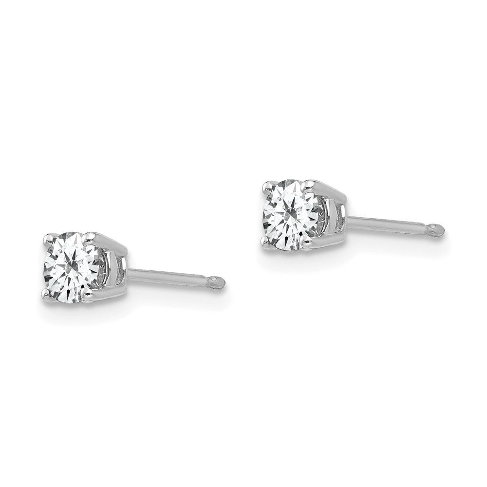 14k White Gold 4mm Cubic Zirconia Stud Earrings