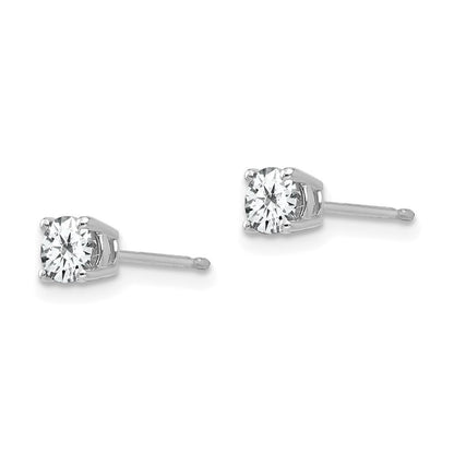 14k White Gold 4mm Cubic Zirconia Stud Earrings