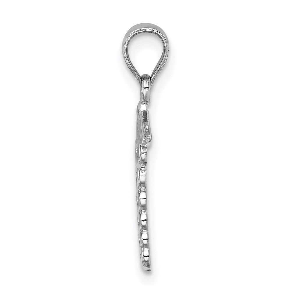 14k White Gold White Polished Medical Symbol Pendant