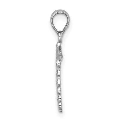 14k White Gold White Polished Medical Symbol Pendant