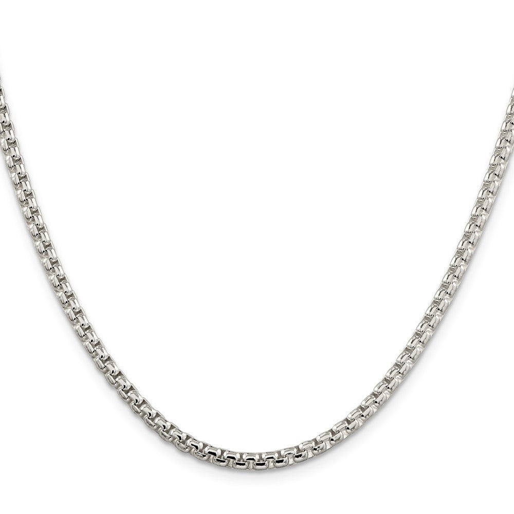 Sterling Silver 3.6mm Round Box Chain Necklace 22"