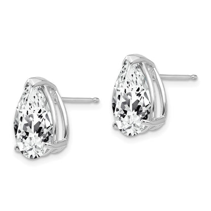 14k White Gold 12x8mm Pear Cubic Zirconia Stud Earrings