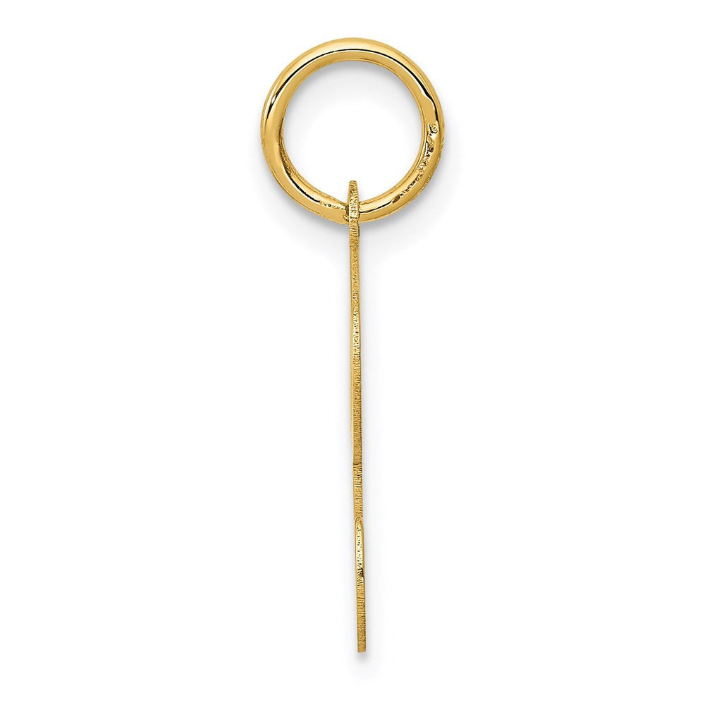 14k Yellow Gold Script Letter R Initial Charm Pendant