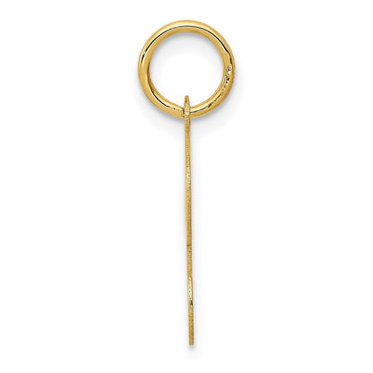 14k Yellow Gold Script Letter R Initial Charm Pendant