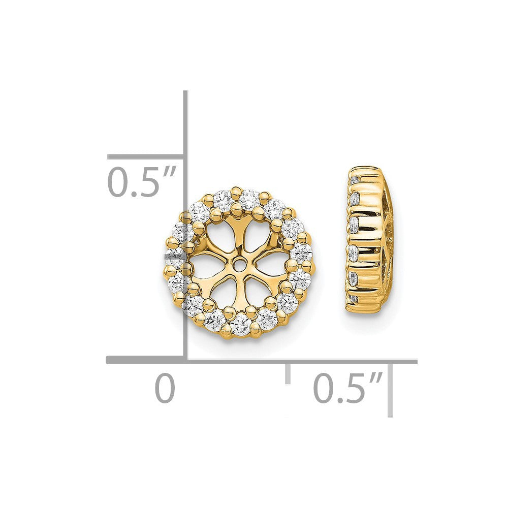 14k Yellow Gold Diamond Earring Jackets