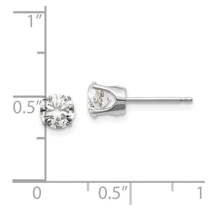 14k White Gold  1.00ct I1 J-K Diamond Stud Push-on Earrings