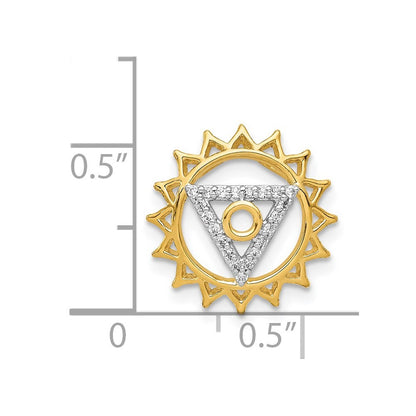 14k Yellow Gold 1/10ct. Diamond Vishuddha/Throat Chakra Chain Slide