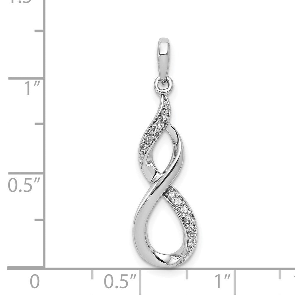 Sterling Silver Rhodium Diamond Figure 8 Pendant