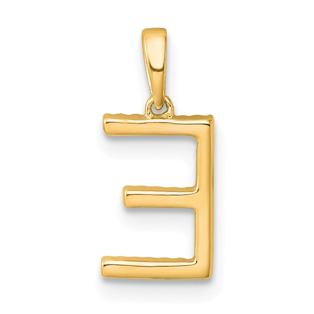 14k Yellow Gold Diamond Letter E Initial Pendant
