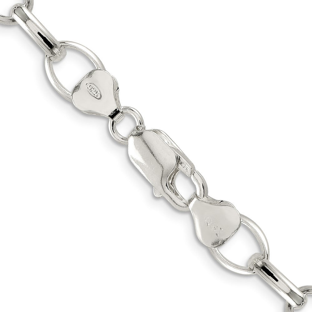 Sterling Silver 8mm Fancy Rolo Chain Necklace 24"
