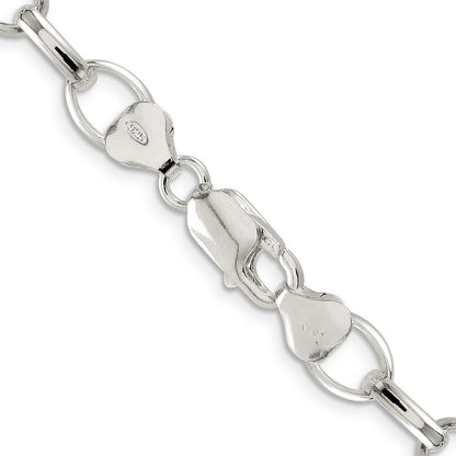 Sterling Silver 8mm Fancy Rolo Chain Necklace 24"