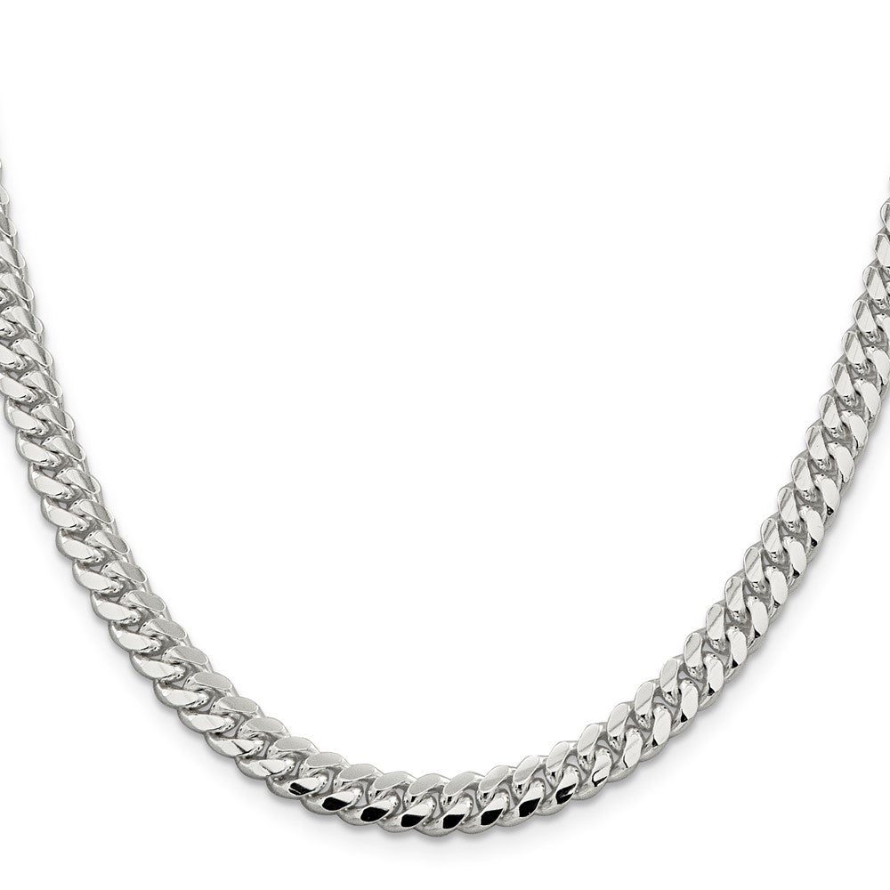 Sterling Silver 6.4mm Polished Domed Curb Chain Necklace 26"