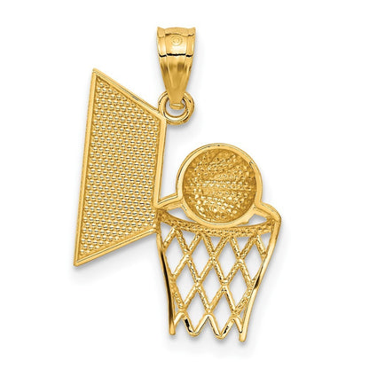 14k Yellow Gold Basketball Pendant