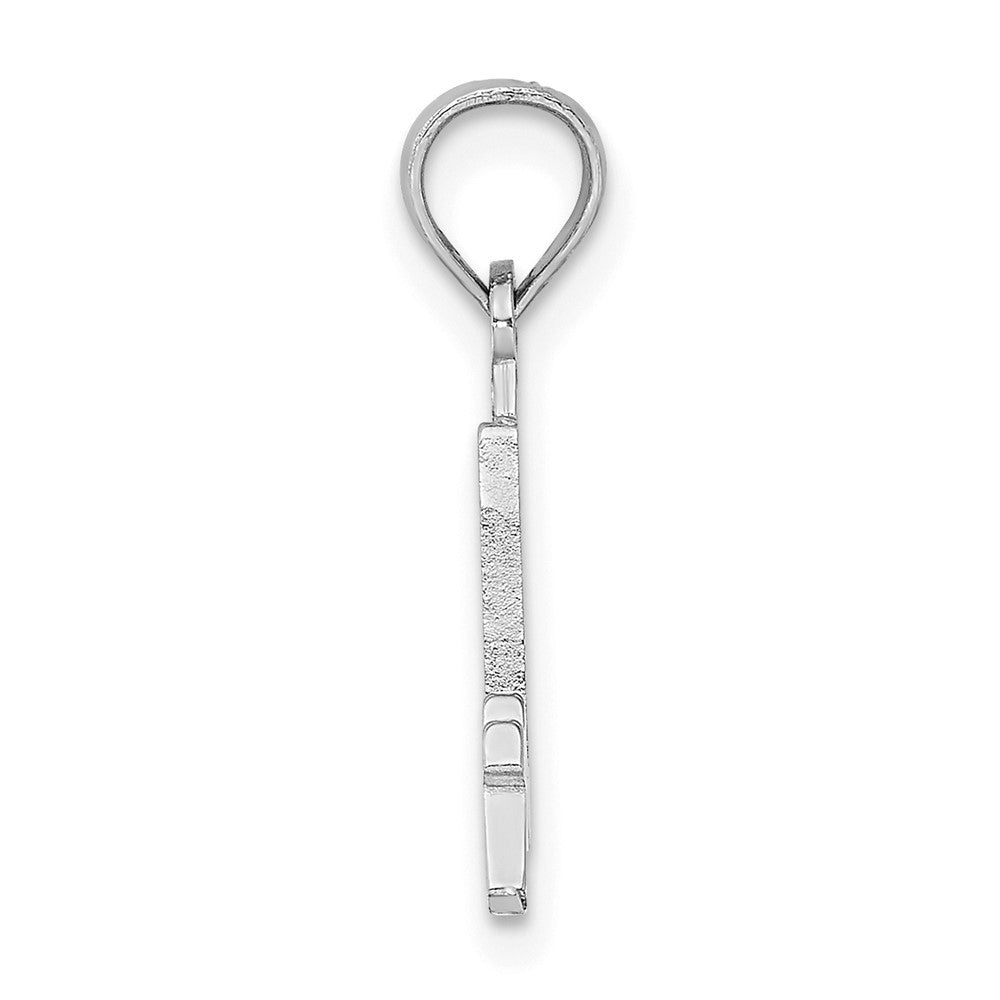 14k White Gold Polished Number 4 Pendant