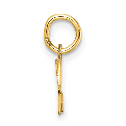 14k Yellow Gold Uppercase Letter H Initial Charm Pendant