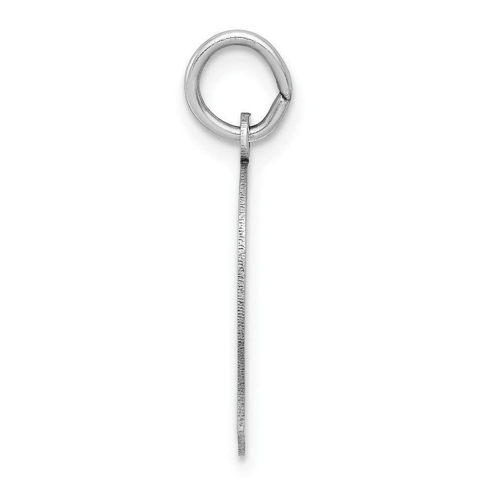 14k White Gold White Plain Medium.013 Depth Facing Left Boy Charm Pendant
