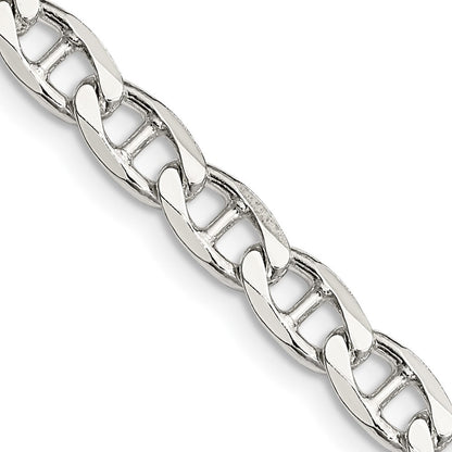 Sterling Silver 5.7mm Diamond-Cut Flat Anchor Curb Chain Necklace 22"