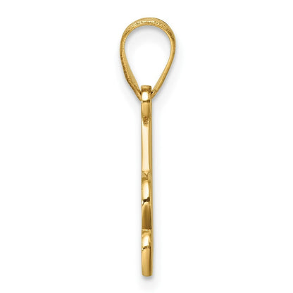 14k Yellow Gold Script Letter A Initial Pendant