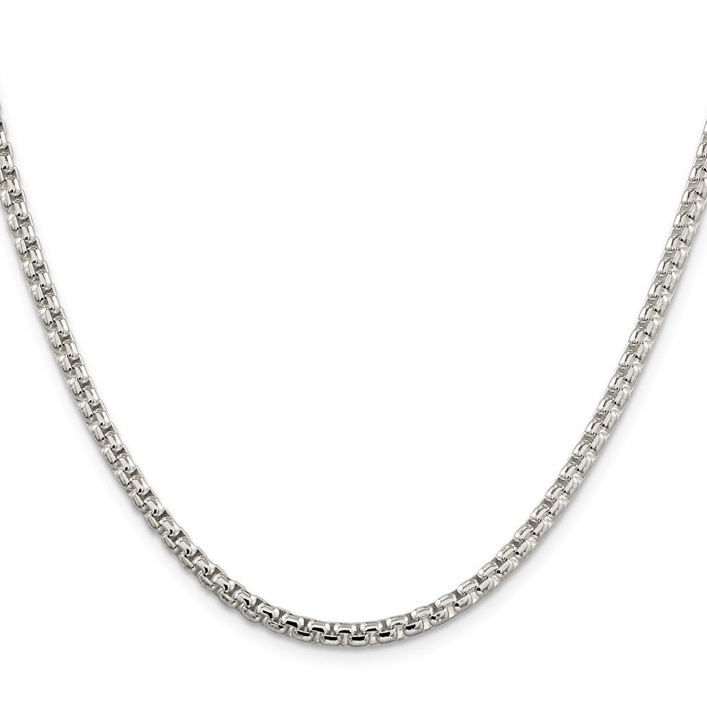 Sterling Silver 3.6mm Round Box Chain Necklace 24"