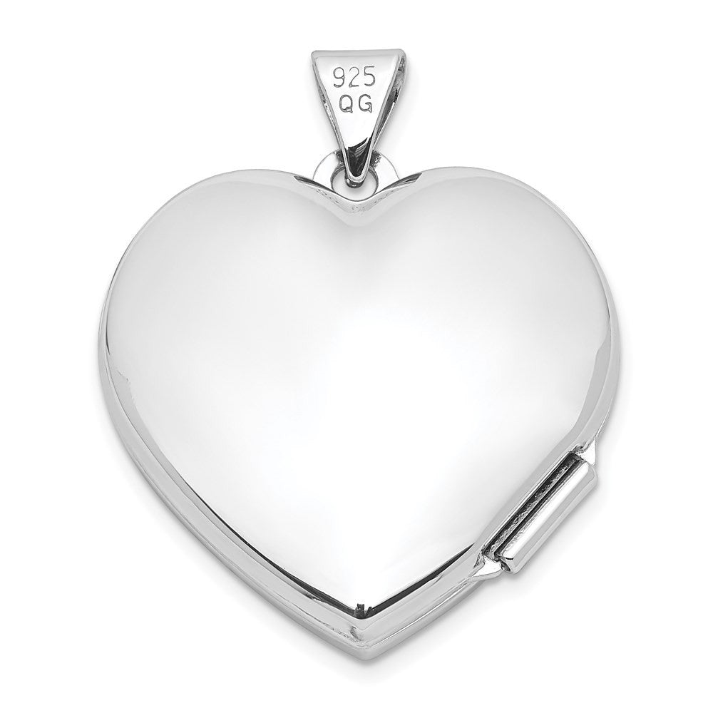 Sterling Silver Rhodium-plated Heart Locket Pendant