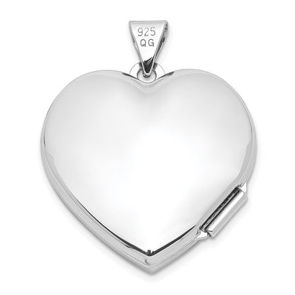 Sterling Silver Rhodium-plated Heart Locket Pendant