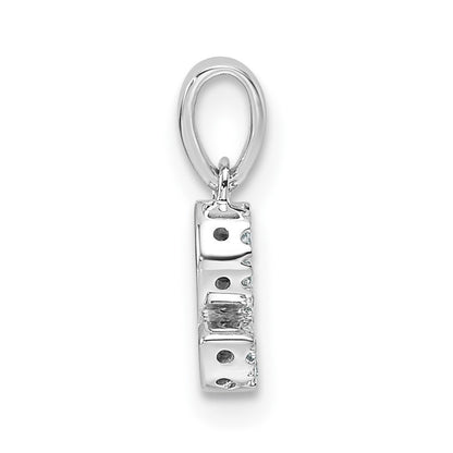 14k White Gold Diamond Letter S Initial with Bail Pendant