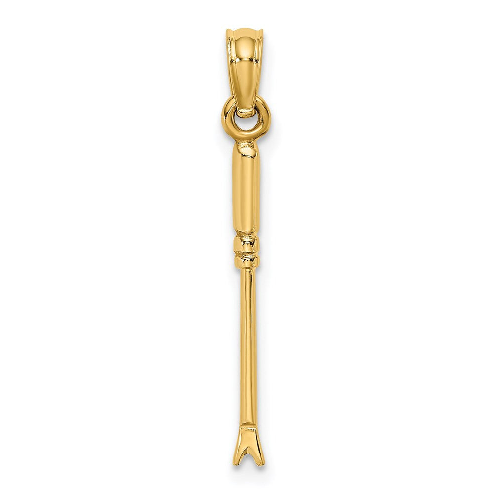 14k Yellow Gold 3-D Weeding Garden Tool Charm Pendant