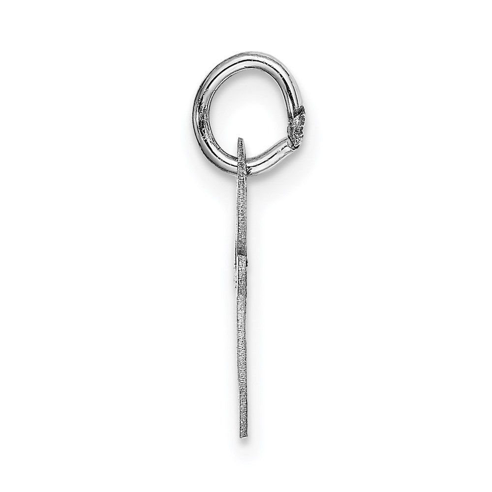 14k White Gold Small Fancy Script Letter E Initial Charm Pendant