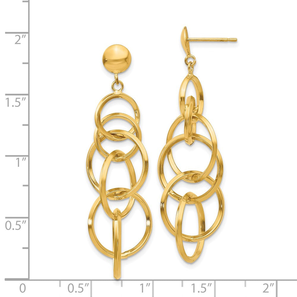 14k Yellow Gold Circle Drop Drop & Dangle Earrings