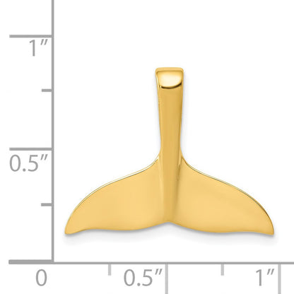 14k Yellow Gold Whale Tail Chain Slide Pendant