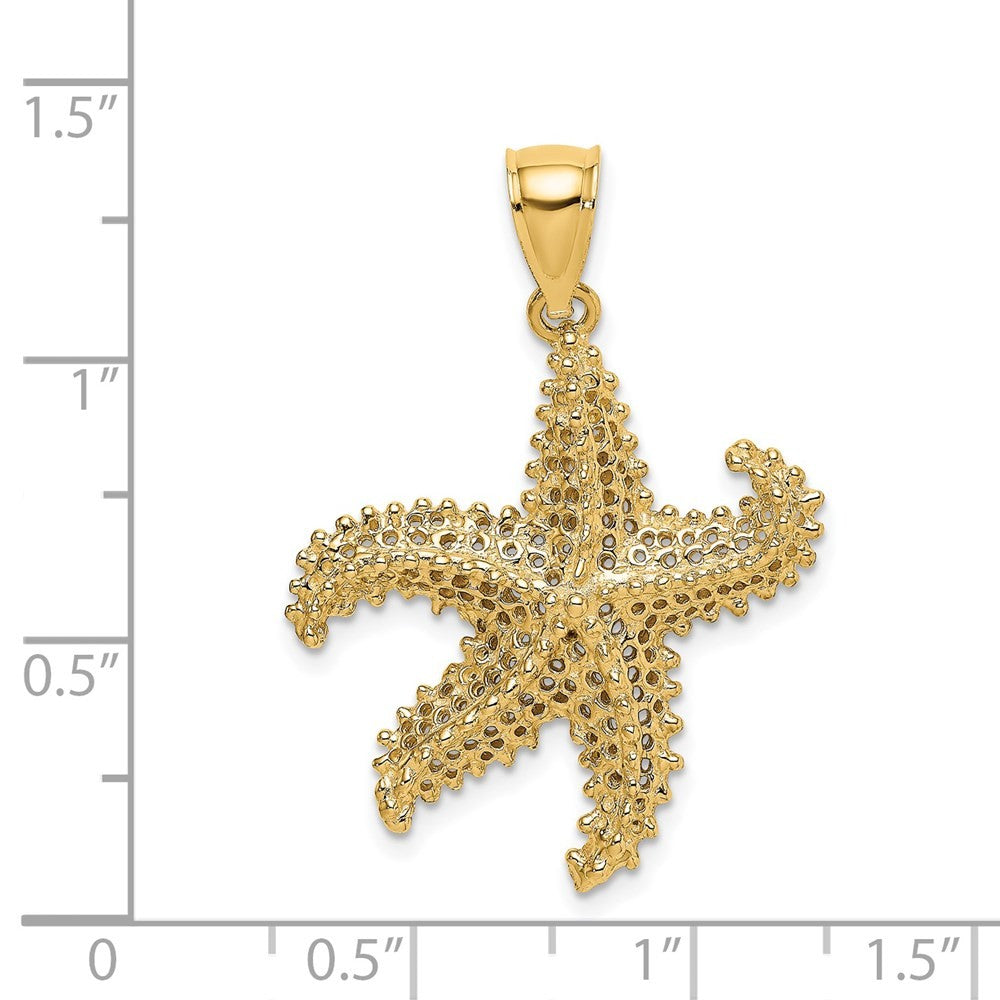 14k Yellow Gold Starfish Pierced Charm Pendant