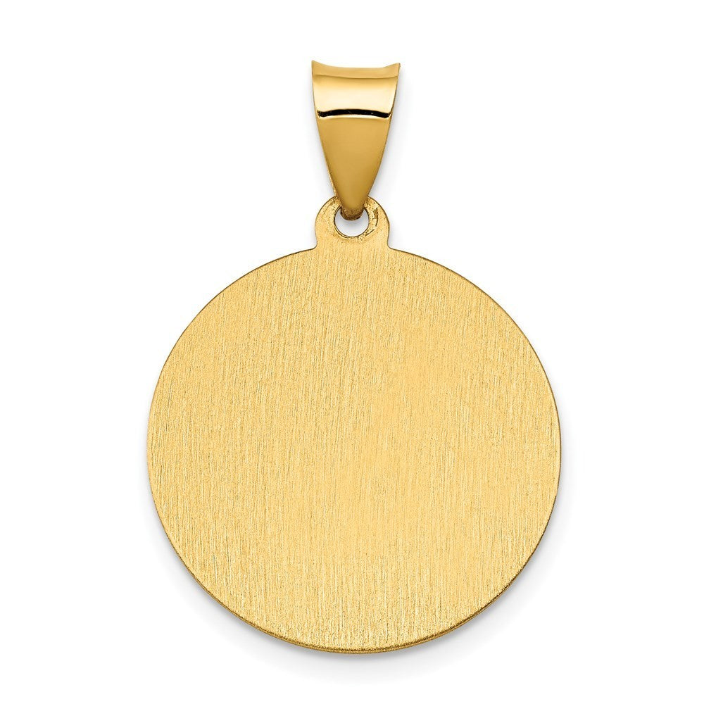 14k Yellow Gold Polished/Satin St. Cecilia Hollow Medal Pendant