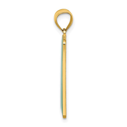14k Yellow Gold Enamel Mile Marker 0/ KEY WEST Charm Pendant