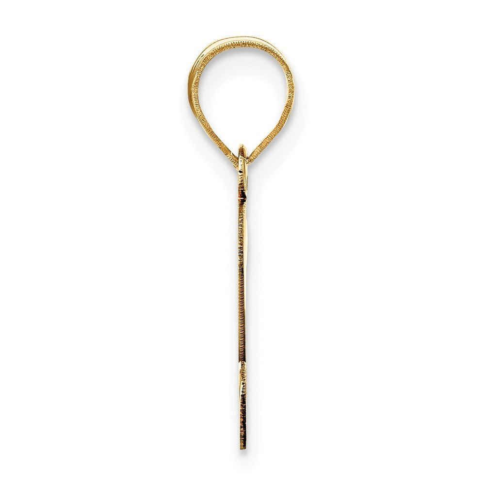14k Yellow Gold Polished Script Letter S Initial Pendant