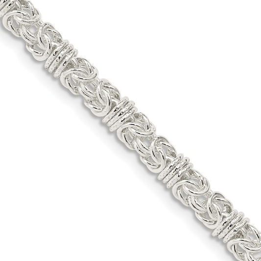 Sterling Silver 4mm Fancy Byzantine Chain Necklace 20"