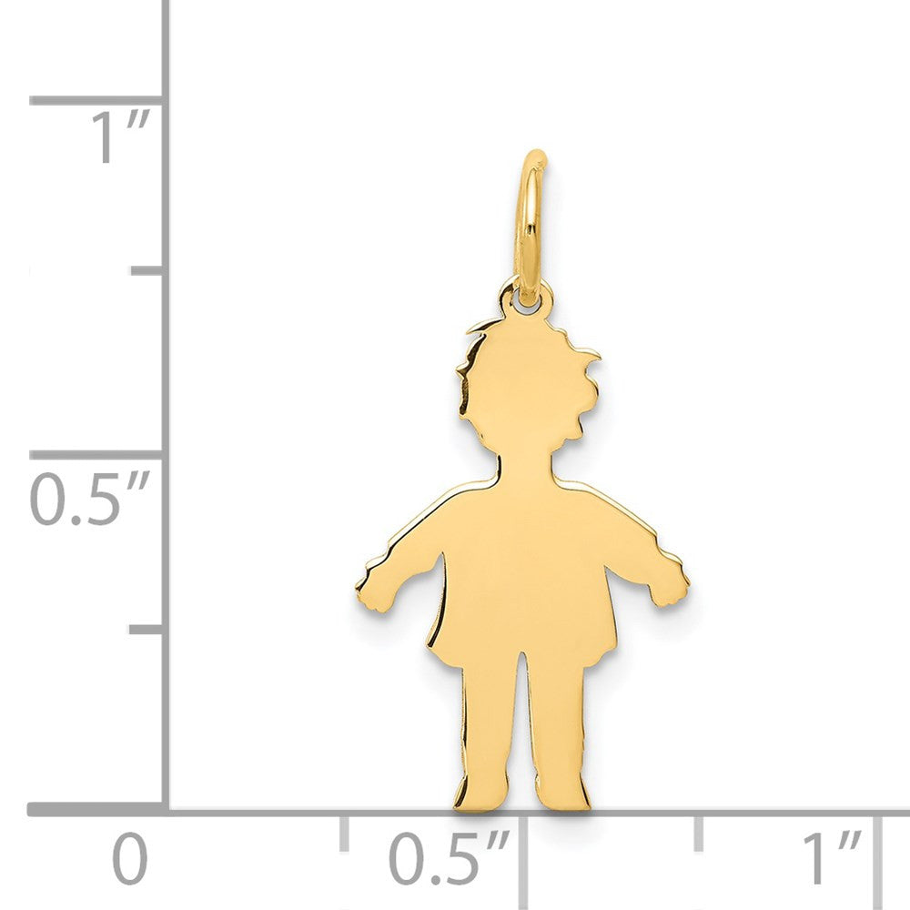 14k Yellow Gold Plain Polished Small Boy Charm Pendant