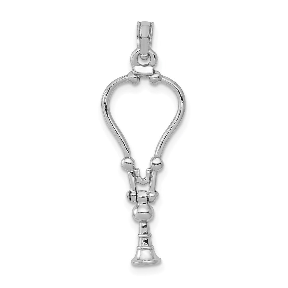 14k White Gold 3-D Stethoscope Pendant