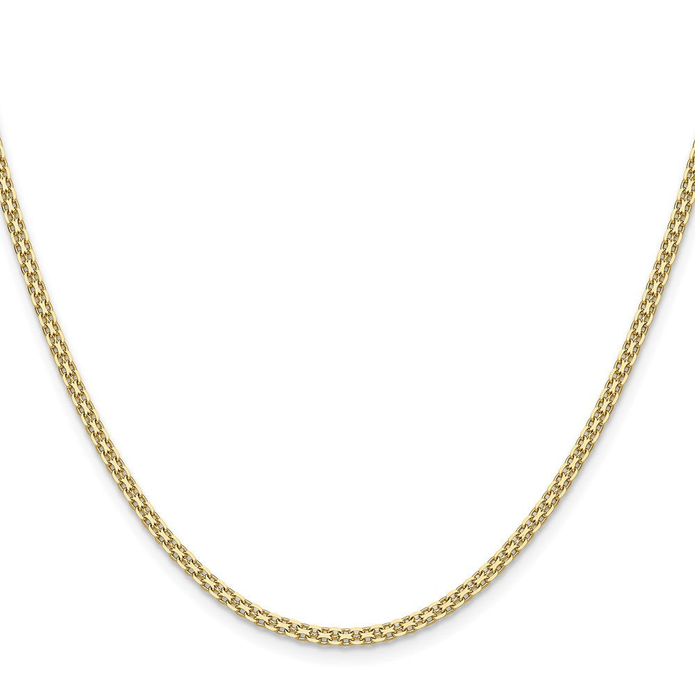 14k Yellow Gold 2.2mm Lightweight Flat Bismark Chain Necklace 18"